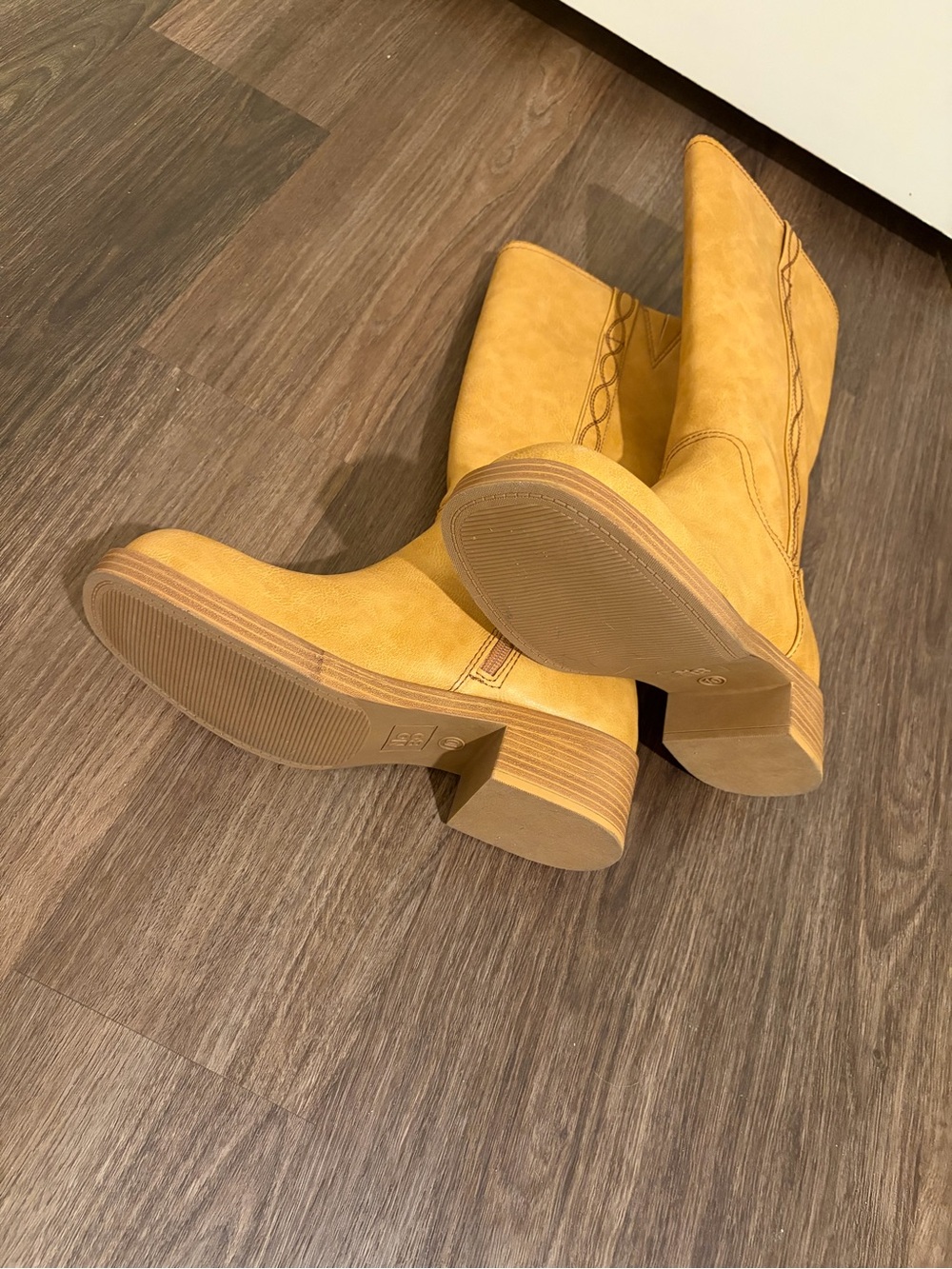 No Boundaries Mustard Tall Zip-Back Over-the-Knee Boots - Picture 5 of 5